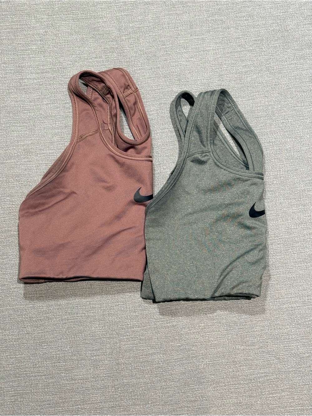 Nike Women’s Racerback Sports Bras - Rosewood & Heather Gray - Picture 5 of 5